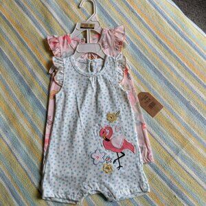 New Chick Pea Summer Rompers (2-Pack!) 9-12m